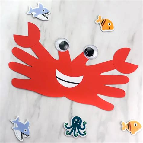 Easy And Fun Handprint Crab Craft For Kids