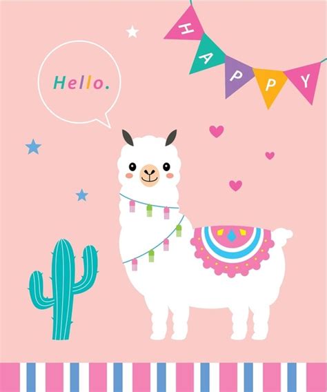 3+ Hundred Cute Llama Alpaca Hello Card Royalty-Free Images, Stock ...