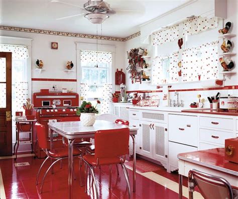 A Mid Century Kitchen In Red Old House Journal Magazine Retro