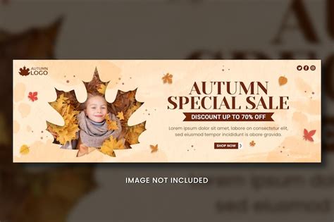 Premium PSD | Autumn sale twitter header template