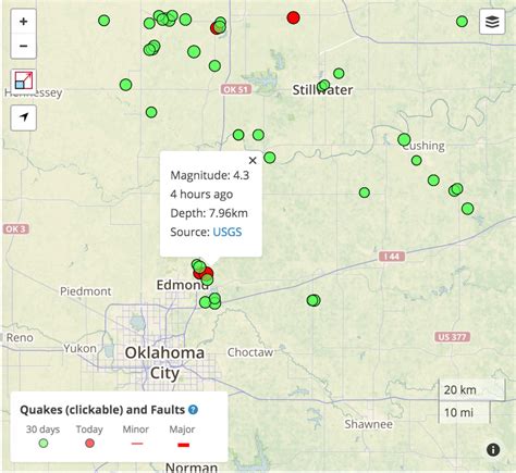 M=4.3 earthquake in Edmond, OK (suburban Oklahoma City) this morning - Temblor.net