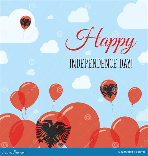 Albania Independence Day Flat Patriotic Design. Stock Vector ...