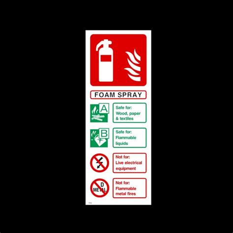 Foam Spray Fire Extinguisher Id Sign Sticker All Materials Fe29