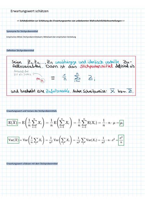 Erwartungswert schätzen Grundlagen der Stochastik ĞĨŝŶŝƚŝŽŶ