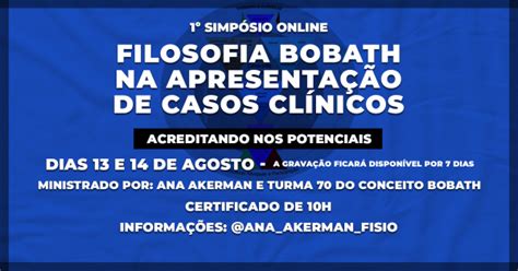 Simp Sio Online Filosofia Bobath Na Apresenta O De Casos Cl Nicos