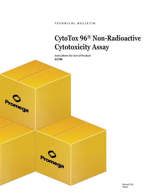 Cytotox 96 Non Radioactive Cytotoxicity Assay Technical Bulletin Pdf Cytotoxicity Lactate