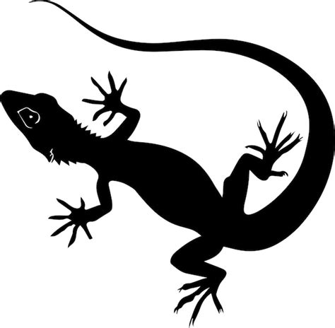 Premium Vector Lizard Vector Silhouette Illustration Black Color