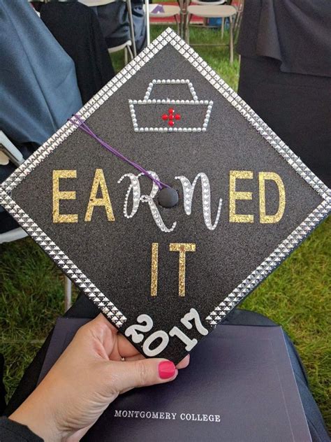 Nursing graduation cap Earned It #RN | Nurse graduation cap, Rn ...