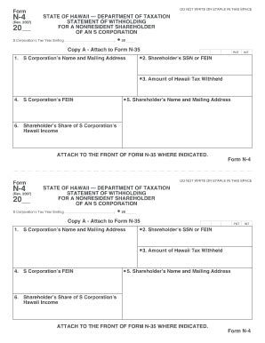 Fillable Online Form N Rev Statement Of Withholding For A