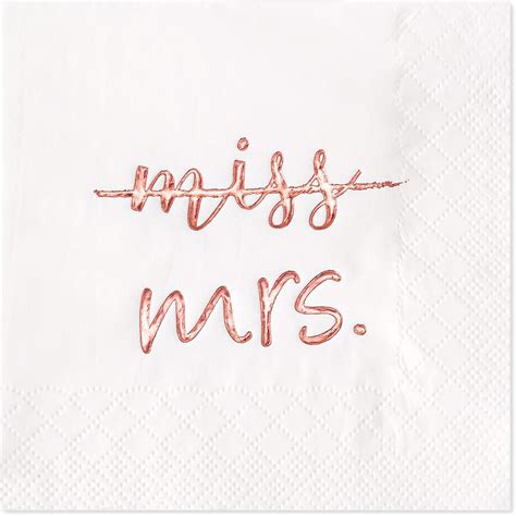 Amazon Crisky Rose Gold Miss To Mrs Cocktail Napkins For Bridal