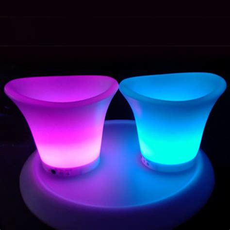 Rechargeable Color Changing Plastic Led Ice Bucket For Beer And Wines