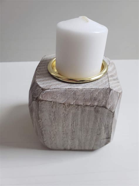 Reclaimed Wood Candle Holder Etsy