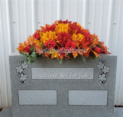 Fall Cemetery Headstone Saddle Cemetery Flowers Grave Etsy Cemetery