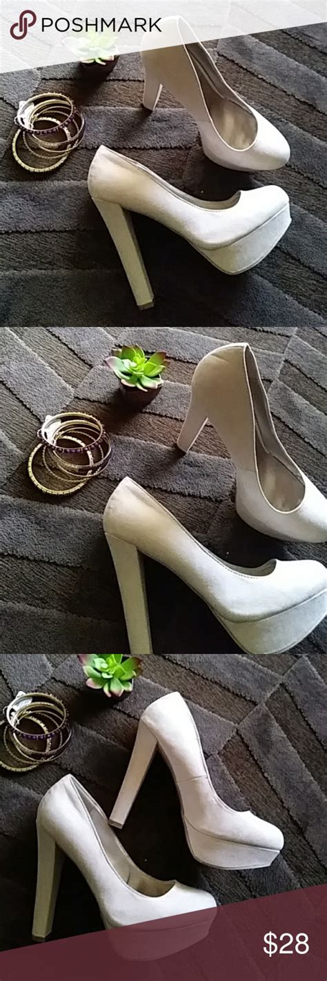 Nude High Heel Platforms Size 8 6 Heel