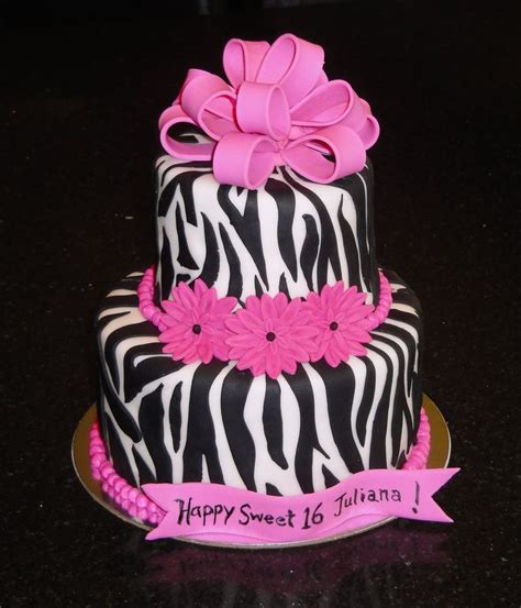 Pin 16th Birthday Zebra And Polka Dots Cake on Pinterest | Sweet 16 ...