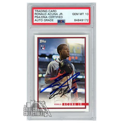 Ronald Acuna Jr Topps On Demand Autograph Rookie Card Psa Dna