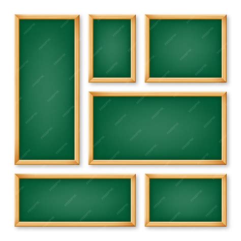 Premium Vector Realistic Various Chalkboards In A Wooden Frame Green