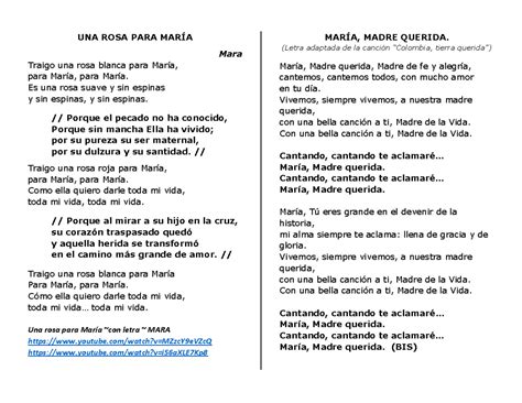 María Madre Querida Oración UNA ROSA PARA MARÍA Mara Traigo una