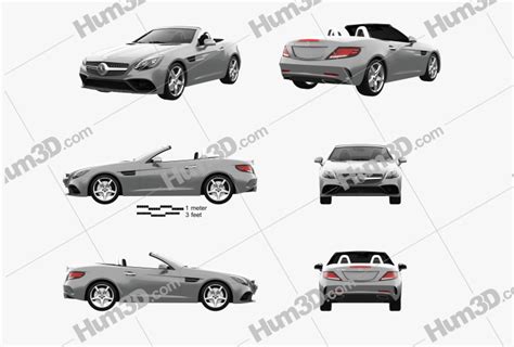 Mercedes-Benz SLC-class 2020 Blueprint Template - 3DModels.org