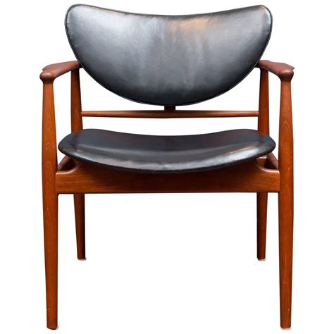 Finn Juhl Nv Lounge Chairs Teak Fabric Niels Vodder Denmark