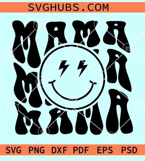 Retro Mama Smiley Face Svg Retro Mama Svg Mama Retro Smiley Svg