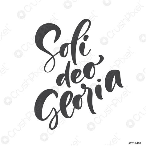 Soli Deo Gloria Christian Vector Calligraphy Lettering Text Glory To