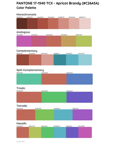 Pantone Tcx Apricot Brandy Color Palettes Colorxs