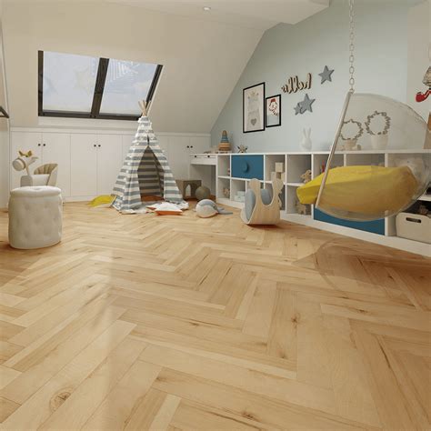 Emperor 12mm Laminate Flooring Bleached Herringbone Oak Atelier Yuwa