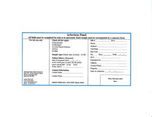 Fillable Online Msdh Ms Arbovirus Panel Request Form Msdh Ms Fax