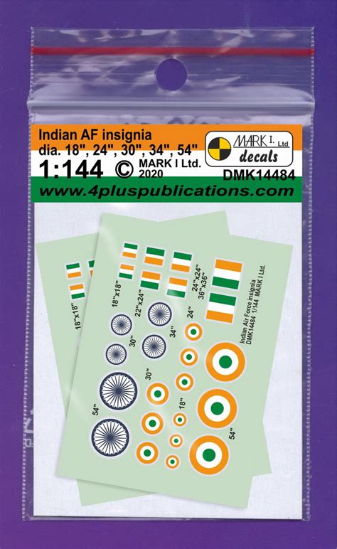 Indian Air Force Insignia 2 Sheets Mark I Decals Dmk14484