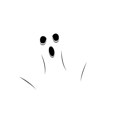 Halloween Funny White Ghost Design On A Black Background Ghost With