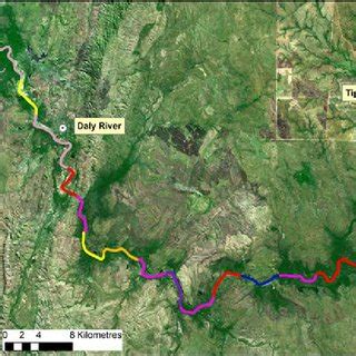 map   daly river catchment showing key locations  tributaries