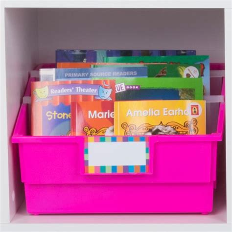 4 Pack Single Color Picture Book Classroom Library Bins™ With Dividers