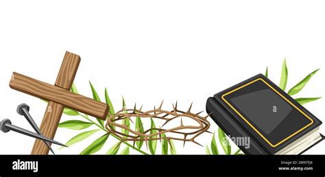 christian happy easter illustration religious symbols  faith stock