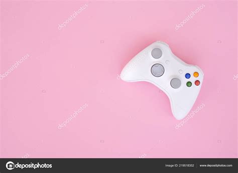 White Gamepad Controller Pastel Pink Background White Joystick Isolated ...