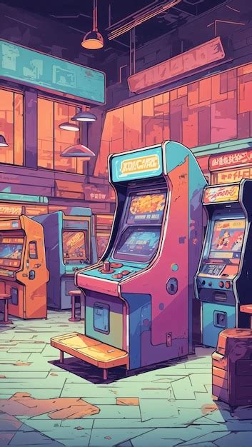 Premium AI Image | Retro Vintage Arcade Poster in Vibrant Color