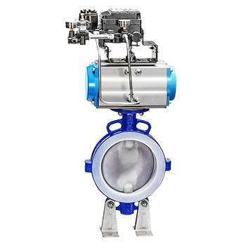 Industrial Pneumatic Soft Seal Fluorine Lined Wafer Butterfly Valve