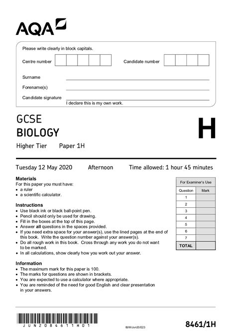 Aqa As Biology Paper 1 Qp 2021 Browsegrades