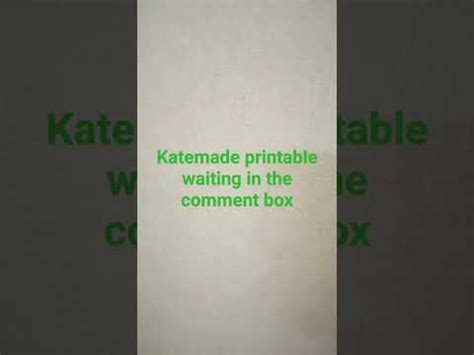 Katemade Free Printable YouTube