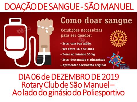 Rotary Club Promove Campanha De Doa O De Sangue Dia Rea