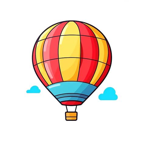 Premium Ai Image Cute Cartoon Hot Air Balloon