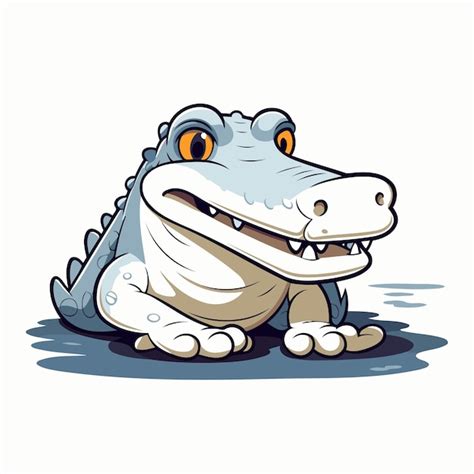 Crocodile De Dessin Anim Isol Sur Un Fond Blanc Illustration