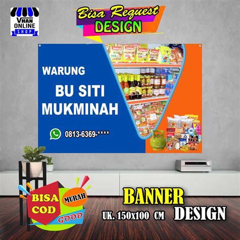 Jual Spanduk Banner Warung Warung Sembako Kebutuhan Rumah Tangga