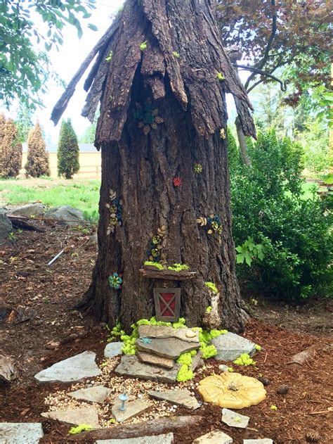 My First Fairy House From A Tall Tree Stump In My Yard Tall Trees