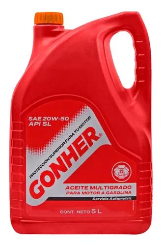 Aceite Multigrado W Mineral Gonher Api Sl A Gasolina L