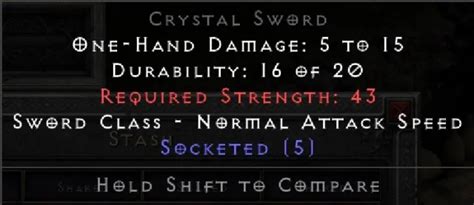 Diablo Resurrected Socket Crystal Sword Base Softcore D R D Pc