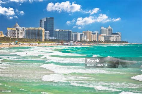 Miami Beach Colorful Beach And Ocean View Stock Photo Download Image