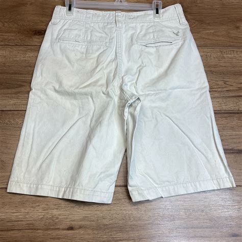 American Eagle Shorts Mens Biege Chino Longboard Khaki Preppy Casual