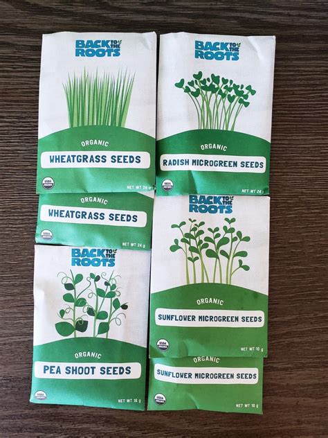 6 Pack Back To The Roots Microgreen Pea Shoots Sunflower Wheatgrass