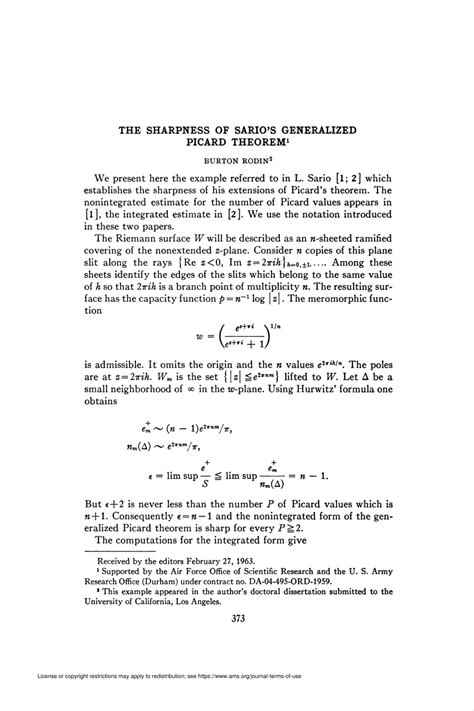 Pdf The Sharpness Of Sarios Generalized Picard Theorem